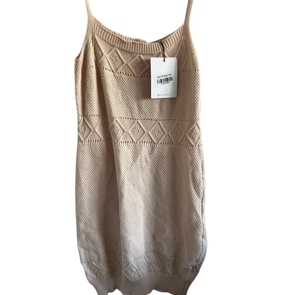 Hello Molly Tank Knit Dress in Beige